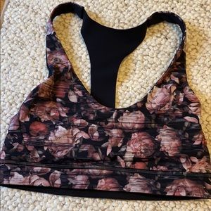 Lululemon rose patterned rare sports bra size 6